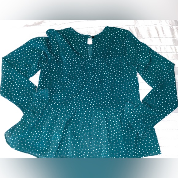Green Ruffle Blouse - Picture 2 of 4